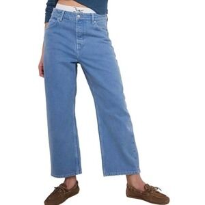 Free People We The Free Deep Trance Dropped Boyfriend Pant Blue Ocean Size 26